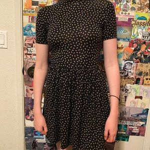 Forever 21 Flower Print Black Dress
